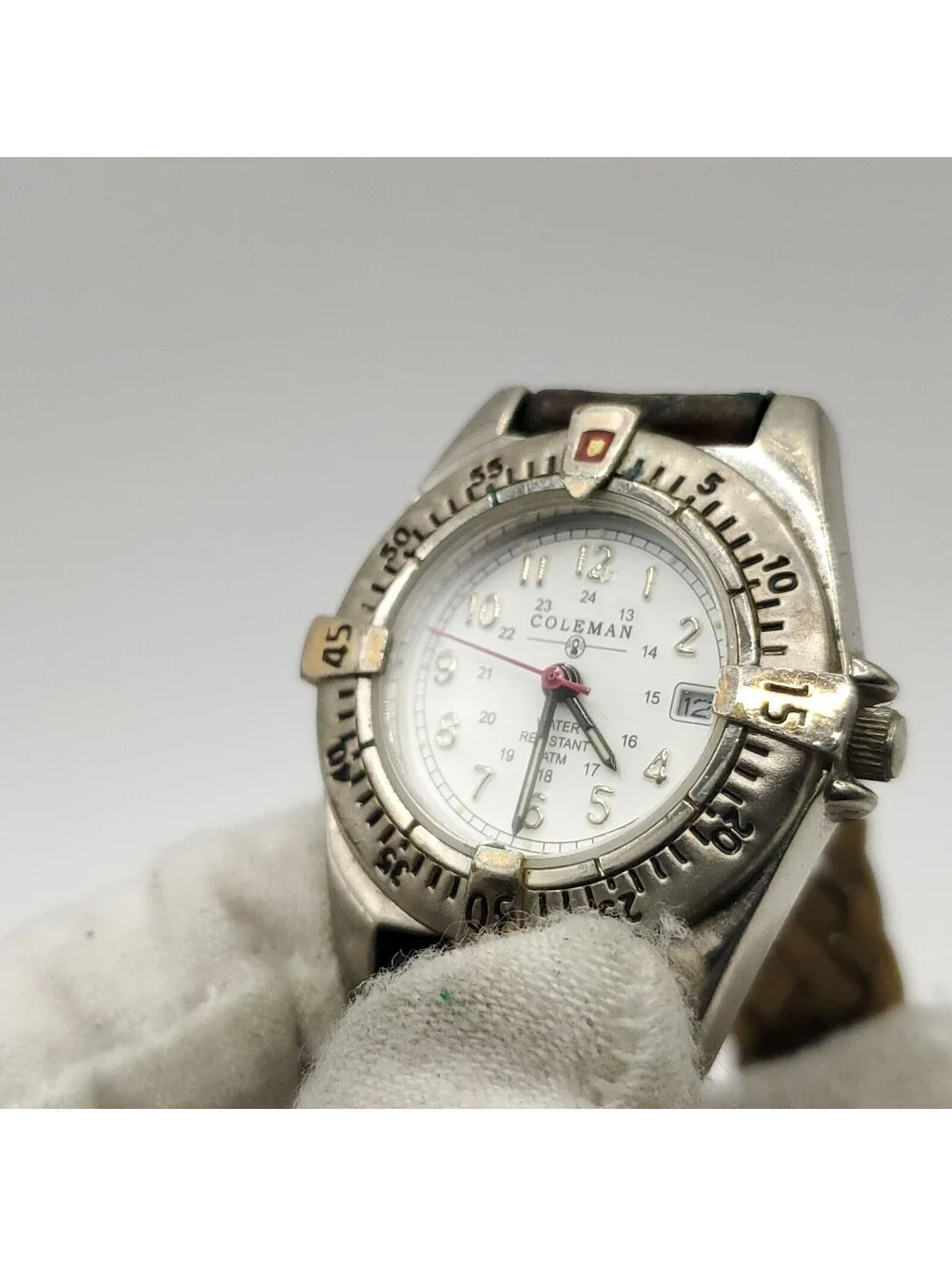 Coleman White Date Dial 28mm Womens Watch New Battery